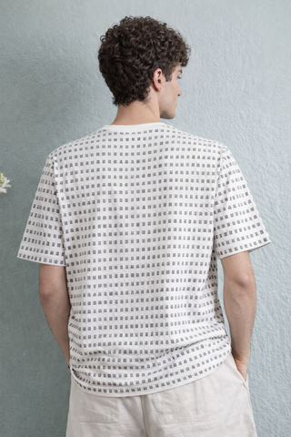 Minimal Micro Pattern Tee – Off White