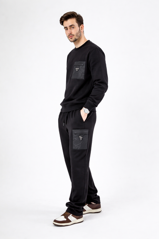 Black Tech Sweatshirt & Jogger Tracksuit