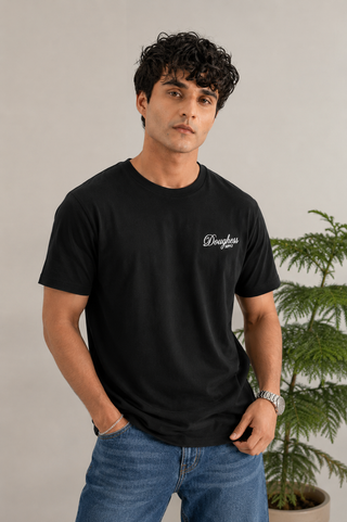 Men's Cotton Party Night T-Shirt with Down-Shoulder Design