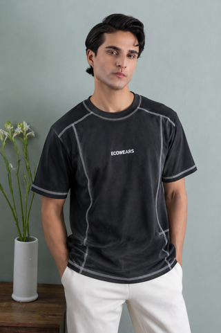 Minimal Stitch Performance Tee – Charcoal