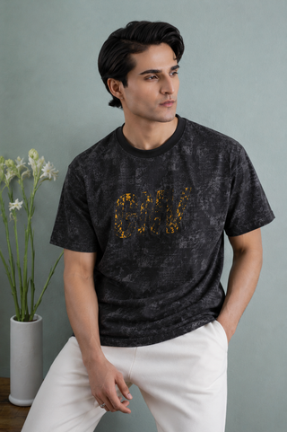 Urban Glow Graphic Tee – Charcoal