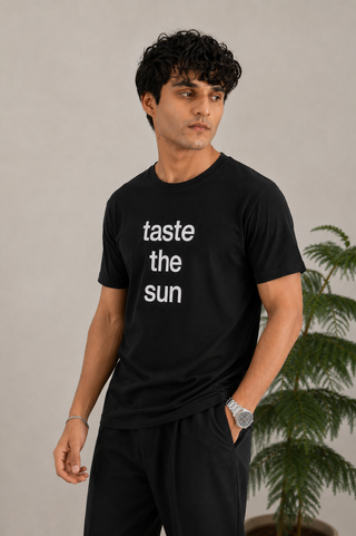 Taste The Sun T-Shirt - Regular Fit Black Tee for Ultimate Everyday Comfort and Style