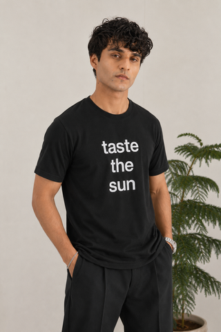 Taste The Sun T-Shirt - Regular Fit Black Tee for Ultimate Everyday Comfort and Style