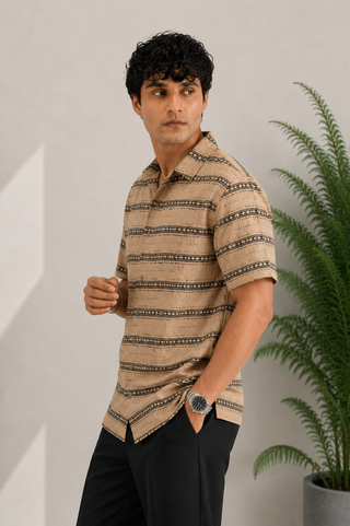 Sandstone Tribal Pattern Resort Shirt
