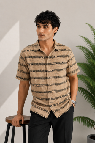 Sandstone Tribal Pattern Resort Shirt