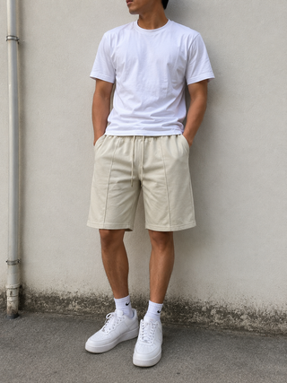Off White Casual Sweat Shorts