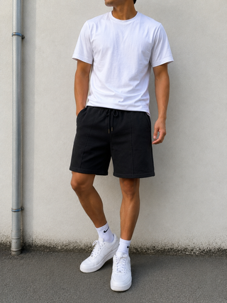 Black Casual Sweat Shorts