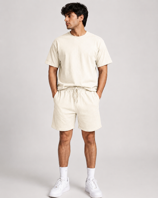 Beige Relaxed Shorts Set
