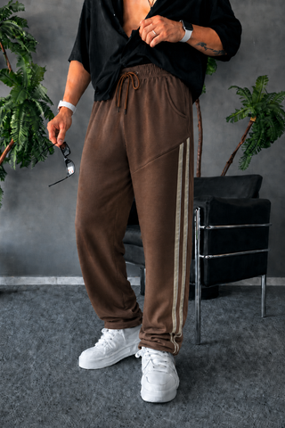 Brown Stripe Relaxed Fit Trouser