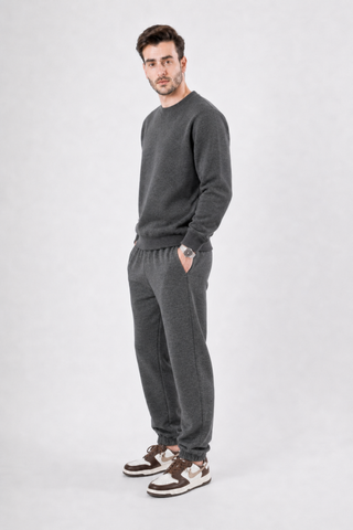 Dark Grey Fleece Sweatshirt & Jogger Tracksuit