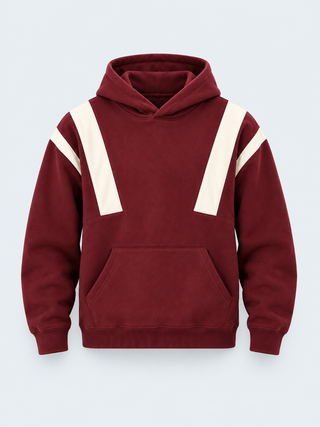 Maroon Contrast Panel Hoodie