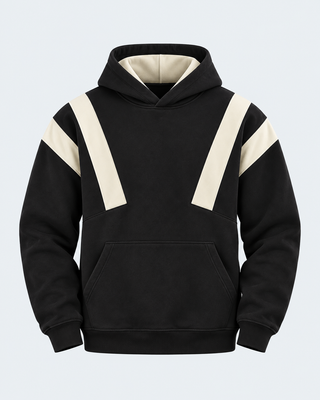 Black Contrast Panel Hoodie