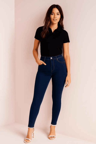 Classic Dark Blue Skinny Jeans for Timeless Style and Comfort - Ecowears.pk