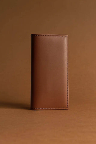 Classic Tan Leather Long Wallet – Slim & Stylish Organizer - Ecowears.pk