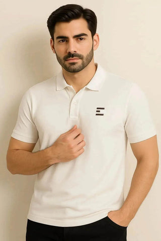 Classic White Polo Shirt for Men - Premium Casual Wear - Ecowears.pk