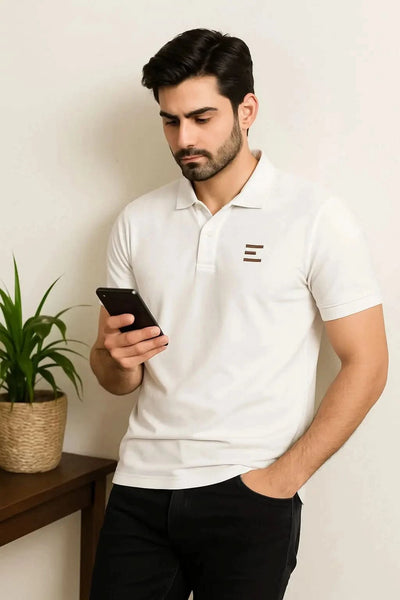 Classic White Polo Shirt for Men – Premium Casual Wears