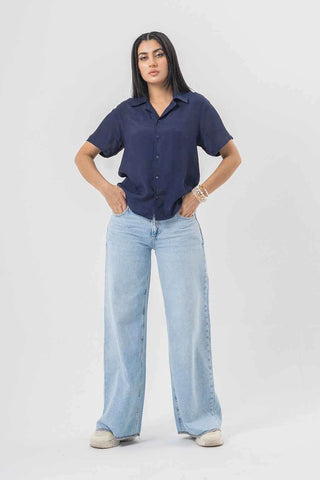 Comfortable Wide-Leg Light Blue Jeans for Everyday Wear - Ecowears.pk
