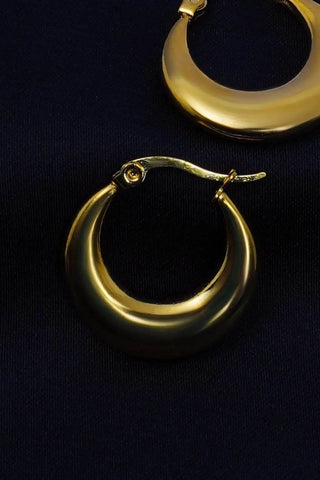 Crescent Hoop Earrings - Timeless Elegance in Gold - Ecowears.pk