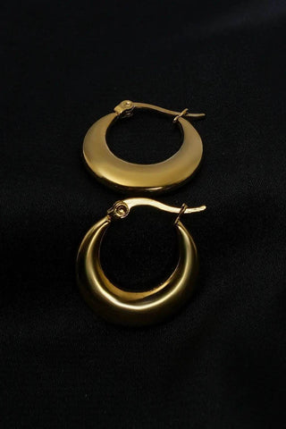 Crescent Hoop Earrings - Timeless Elegance in Gold - Ecowears.pk