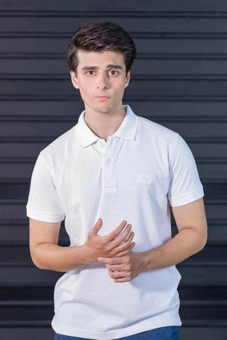 Crisp White Polo Shirt for Men with Classic Collar - Timeless Style and Comfort - Ecowears.pk