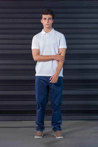 Crisp White Polo Shirt for Men with Classic Collar - Timeless Style and Comfort - Ecowears.pk