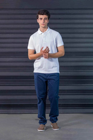 Crisp White Polo Shirt for Men with Classic Collar - Timeless Style and Comfort - Ecowears.pk