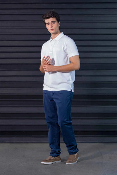 Crisp White Polo Shirt for Men – Classic Collar