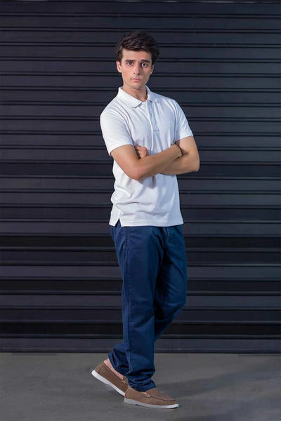 Crisp White Polo Shirt for Men – Classic Collar