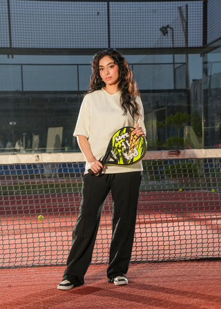 White Textured V-Neck Tee Ecowears Store
