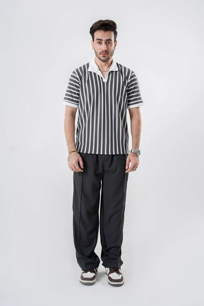 Charcoal Ribbed Premium Trouser – Modern Fit with Sophisticated Style