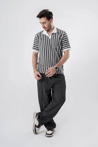 Charcoal Ribbed Premium Trouser – Modern Fit with Sophisticated Style - Ecowears.pk