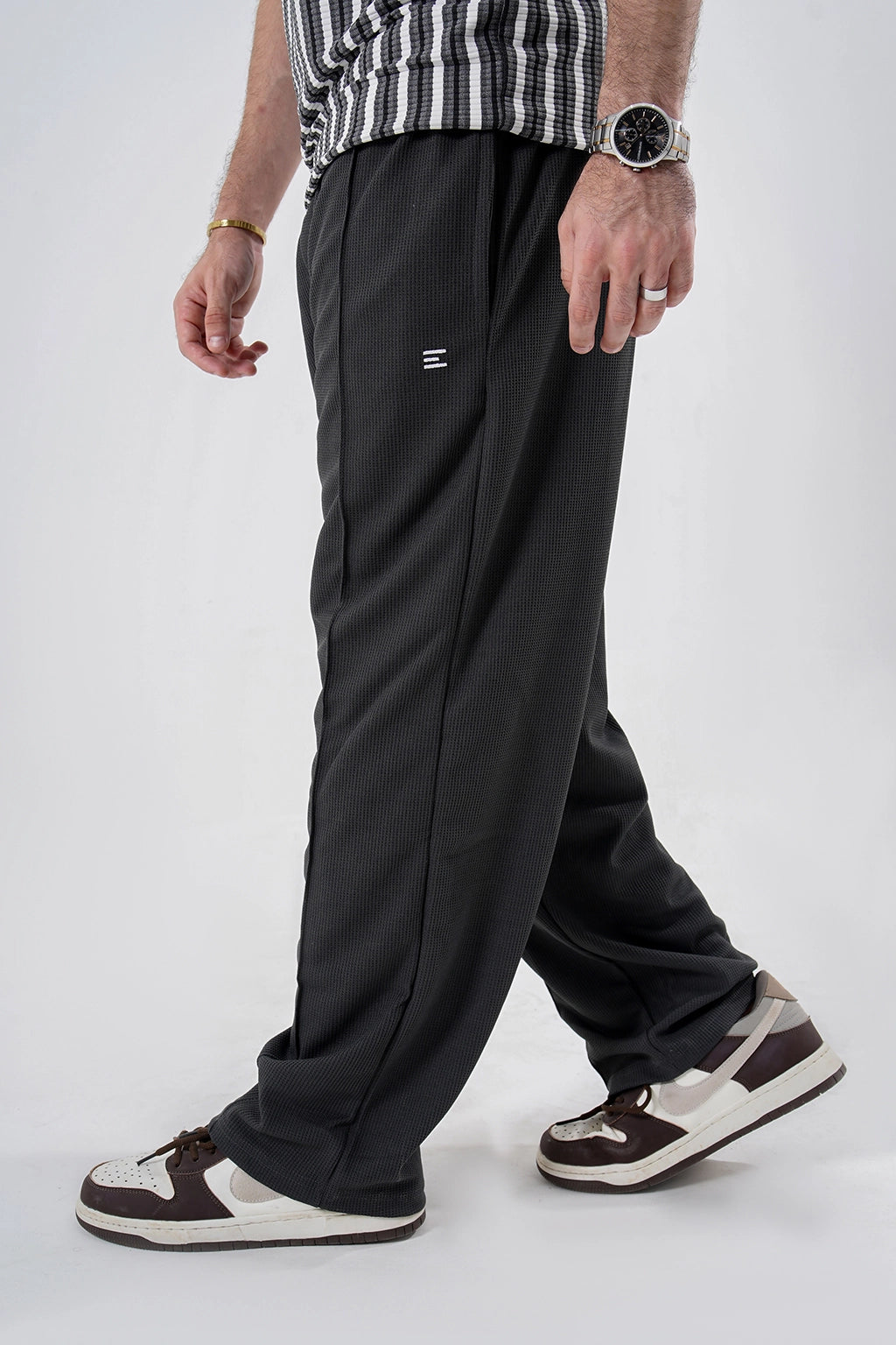 Charcoal Ribbed Premium Trouser – Modern Fit with Sophisticated Style