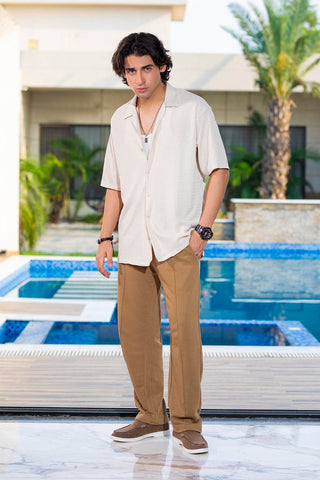 Daily Drape Relaxed Fit Trousers – Camel - Ecowears.pk