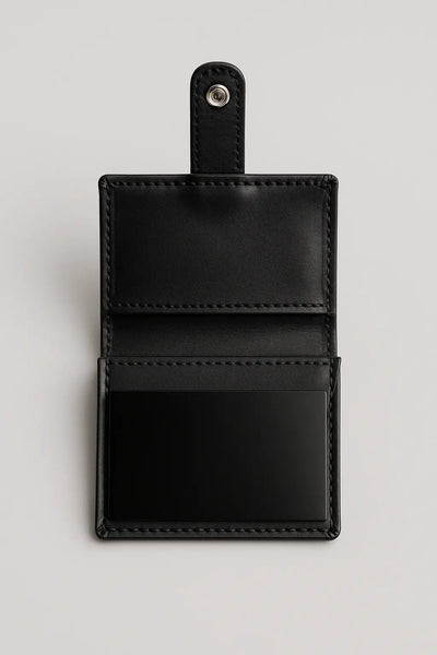 Dark Brown Leather Wallet – Professional Style with Secure Flap Closure - Ecowears.pk