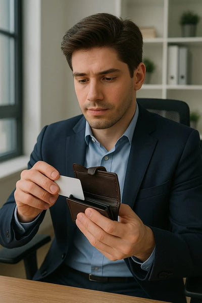 Dark Brown Leather Wallet – Professional Style with Secure Flap Closure - Ecowears.pk