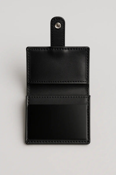 Dark Brown Leather Wallet – Professional Style with Secure Flap Closure - Ecowears.pk