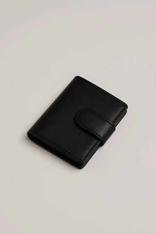 Black Leather Wallet – Professional Style with Secure Flap Closure - Ecowears.pk