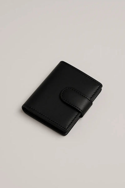Dark Brown Leather Wallet – Professional Style with Secure Flap Closure - Ecowears.pk