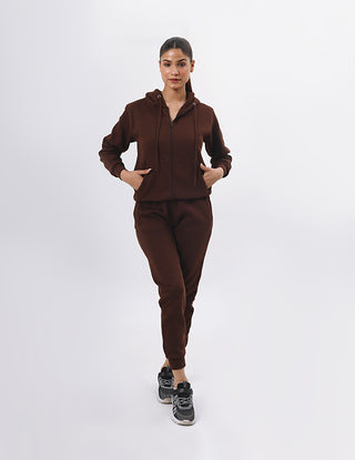 Dark Brown Women’s Casual Tracksuit – Hoodie & Trousers
