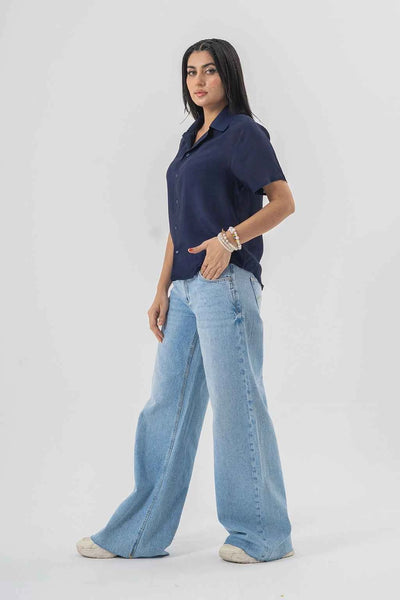 Easygoing Wide-Leg Blue Jeans with Fresh Street Vibes