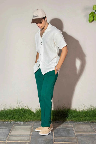 Emerald Relaxed-Fit Trousers - Aqua Green