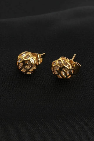 Floral Cage Stud Earrings - Delicate Beauty - Ecowears.pk