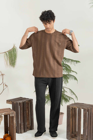 Dark Brown Textured Signature Tee
