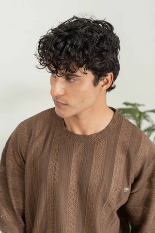 Dark Brown Textured Signature Tee