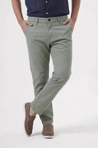 Olive Slim Fit Stretch Pants