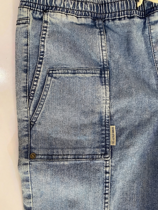 Acid Wash Denim Utility Pants