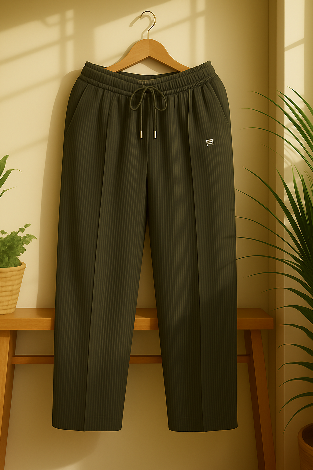 Charcoal Ribbed Premium Trouser – Modern Fit with Sophisticated Style