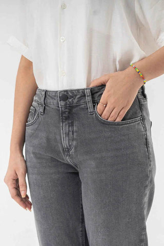 High Waist Grey Denim Pants for a Trendy Minimal Look - Ecowears.pk