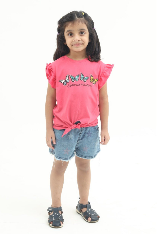 Girls Summer Butterfly T-shirt