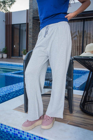 Light Grey Wide-Leg Trousers for a Comfy Lounge Fit - Ecowears.pk